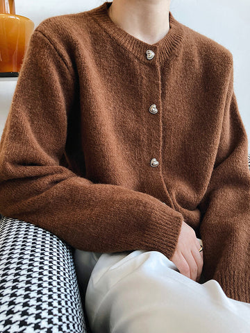 Airchics cardigans boutonnage col rond femme mode